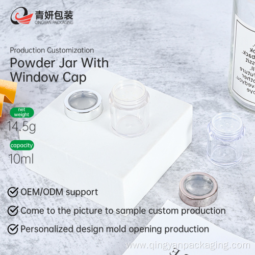 Cosmetic Powder Jar With Window Cap